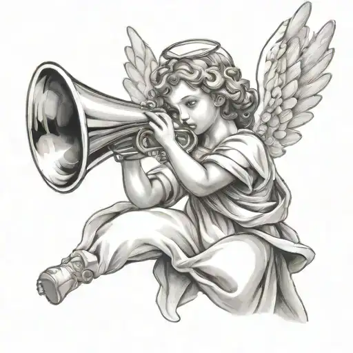 Angel Holding A Trumpet