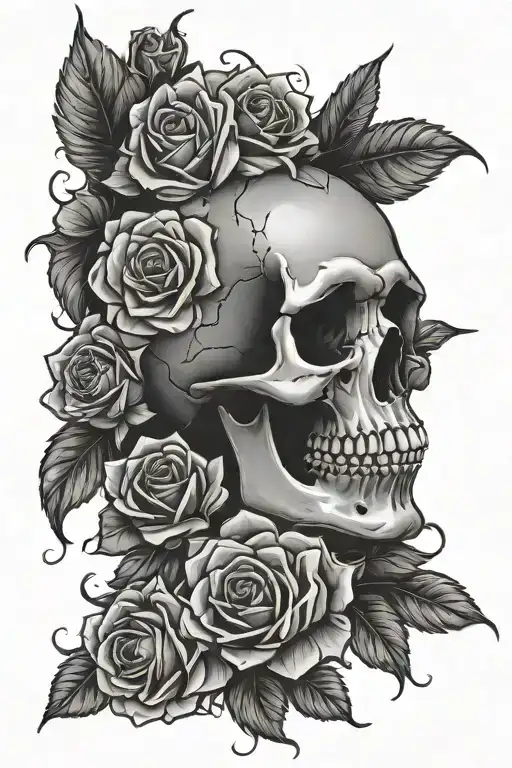 Skull With Roses