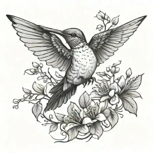 Hummingbird With Branches