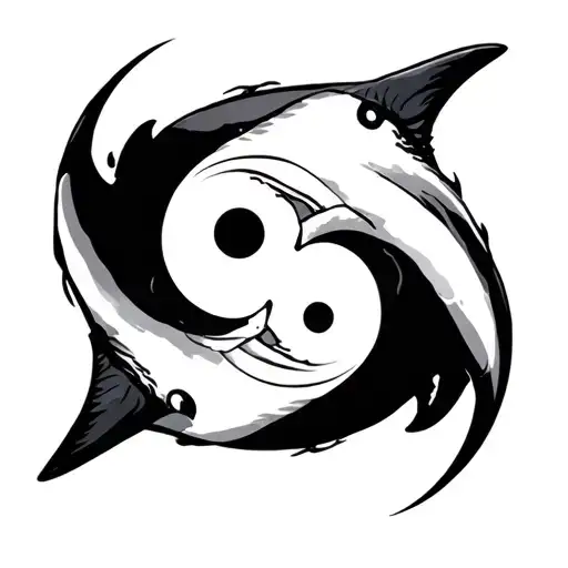 Hammerhead Shark Yin Yang Symbol