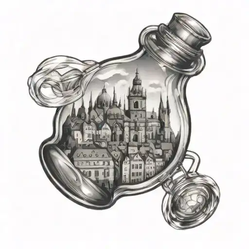 Prague Inside A Water Bottle