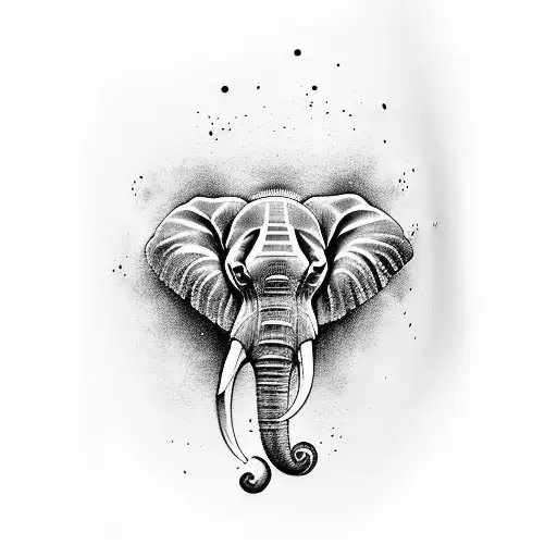 Full Arm Sleeve Elephant With Flowers