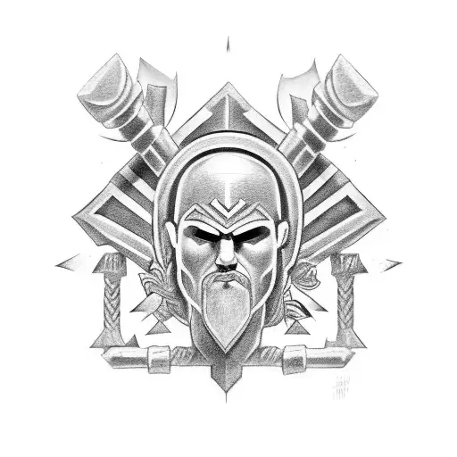 A Powerful Greek-puerto Rican Warrior Symbolizing Strength And Resilience