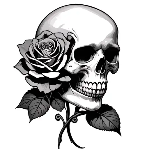 Rose With The Face Of Death Skull