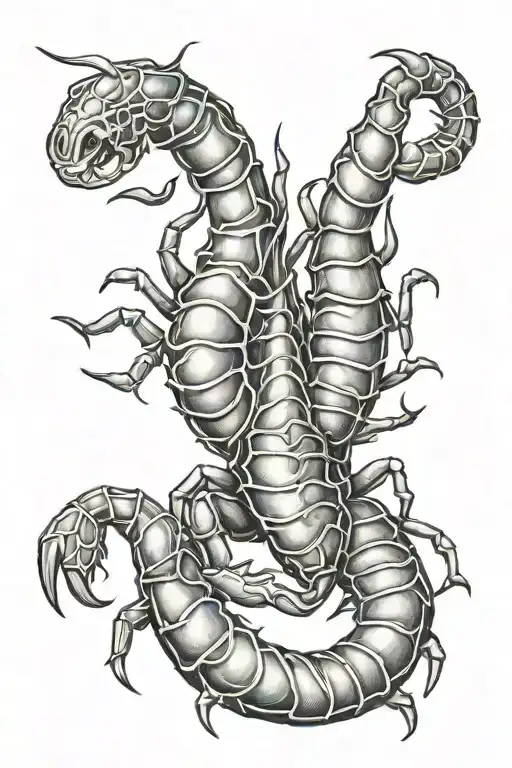 Scorpion Tattoo Design Combining