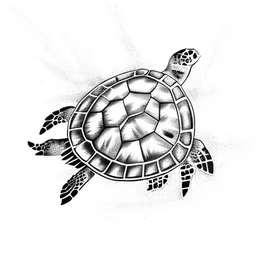 Sea Turtle With Trident