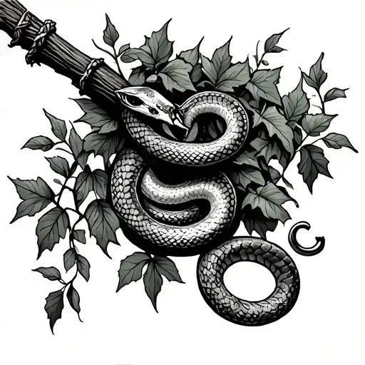 Witches Broom With Snake And Poison Ivy