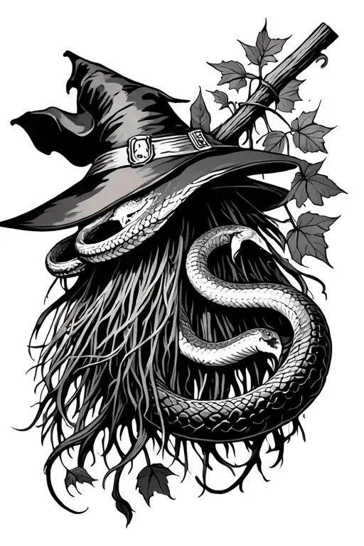 Witches Broom With Snake And Poison Ivy