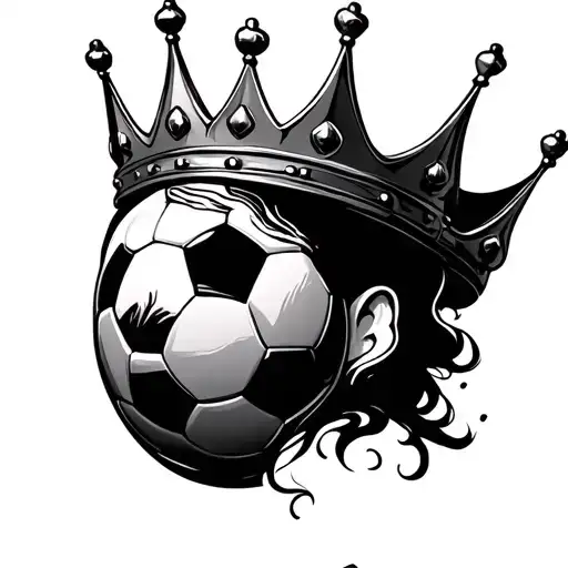 9 With Soccer And Crown Of Rey