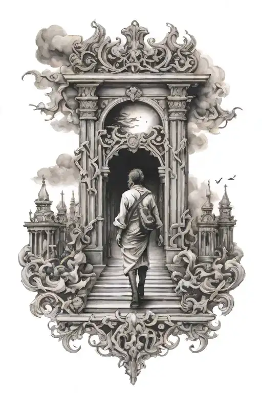 Staires Heaven Gates Someone Walking