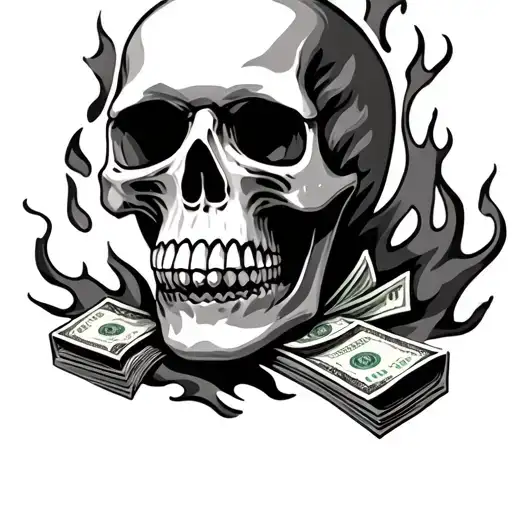 Skull Money And Fire