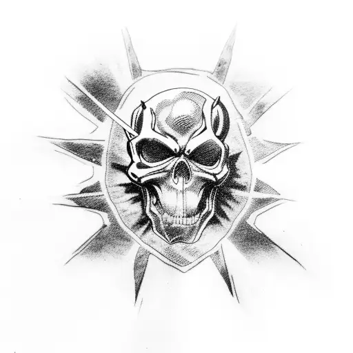 Ghost Rider On Motorcycle With A Machine Gun And Rebel Flag