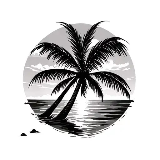 Palm Trees Sunset Beach