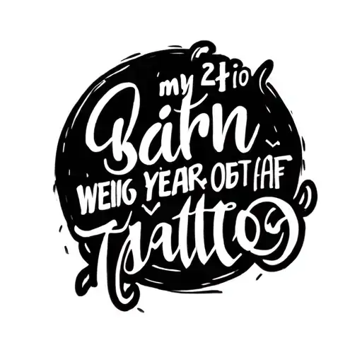 Date Weight Lenght Year Of My Childs Birth Bold Lines In Circle Written