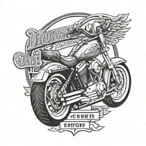 Motorcycle Memorial Tattoo For Dad