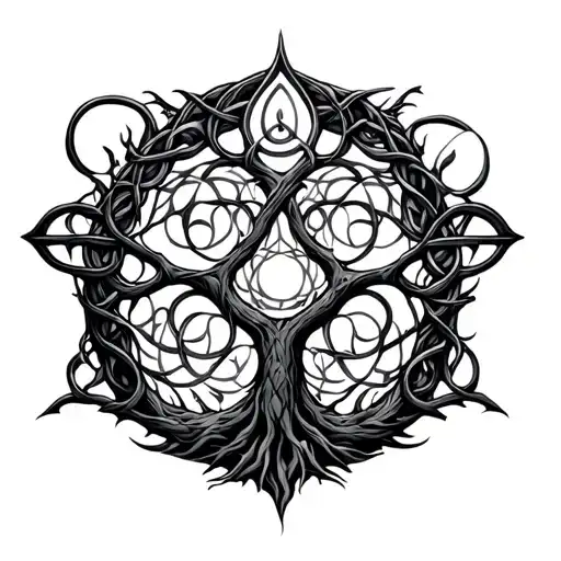 Celtic Tree Of Life And Triskel Symbol