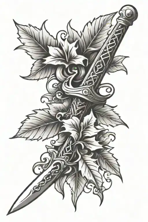 Leaves Sword Piercing