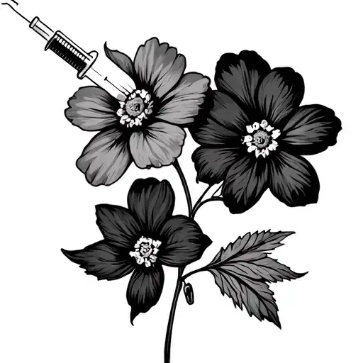 Forget Me Not Flowers A Syringe And Faith Symbol