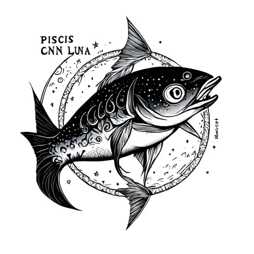 Piscis Con Luna Written In Nordic