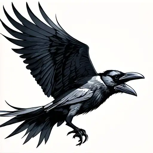 Raven Flying