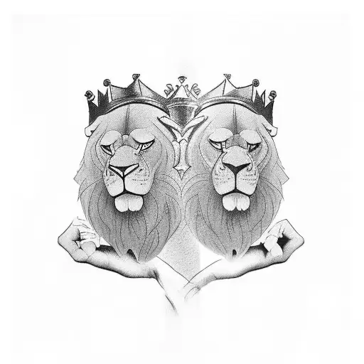 King Lion Arm Sleeve With A Time Piece