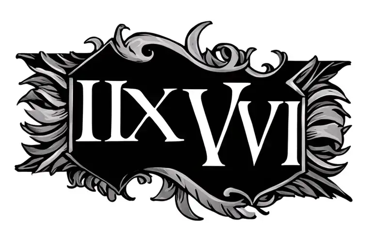Roman Numerals Ix Viii Vii 4 Inches Long 1 Inch Wide No Background