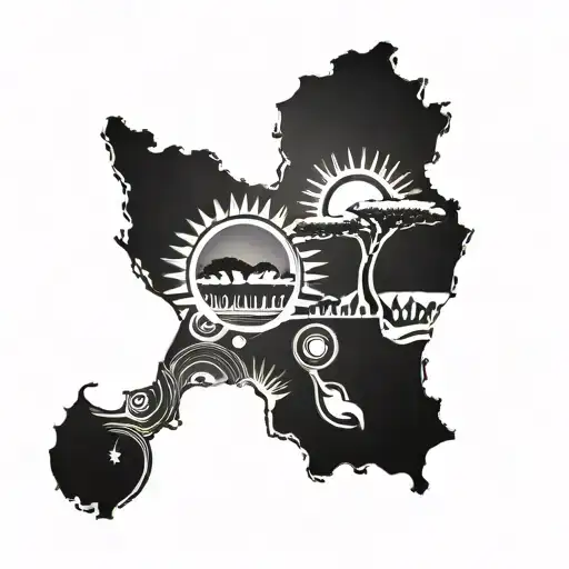 African Tribal Sunrise Integrated