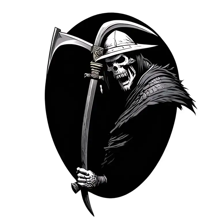 Dead Samurai Holding Scythe