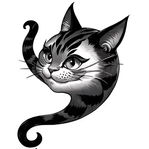 Friendly Cheshire Cat As The Moon