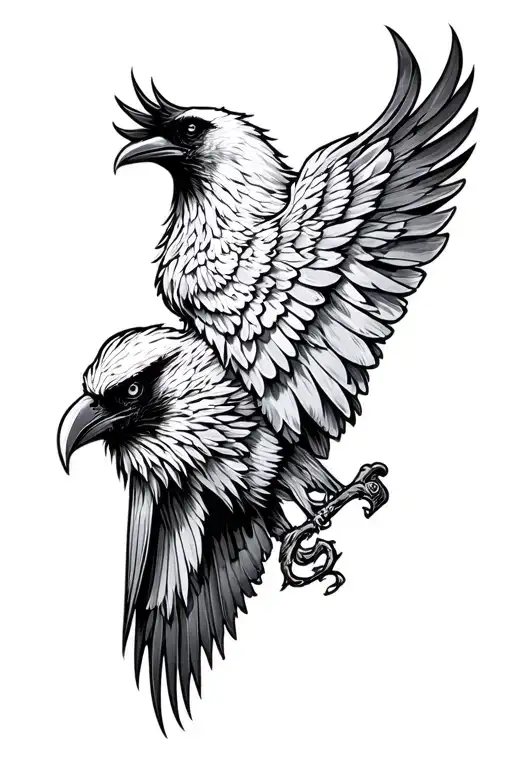 Odins Raven Tattoo Design