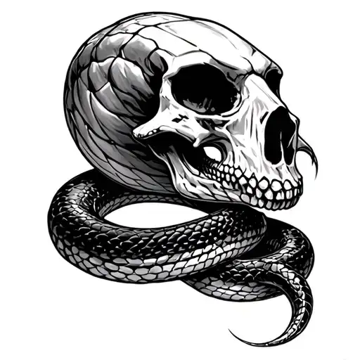 Snake With Skull