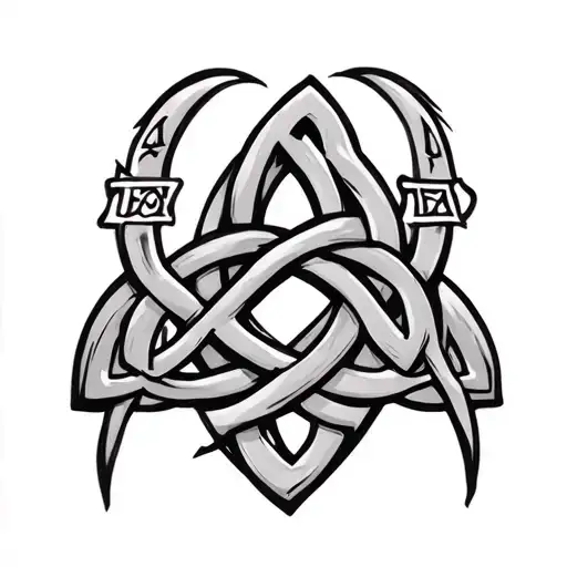 Celtic Knot With Runes Around It