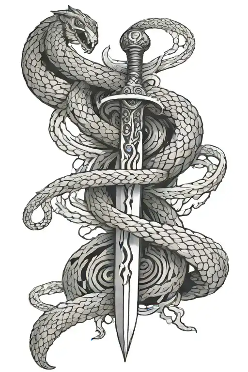 A Sword With A Snake Around It