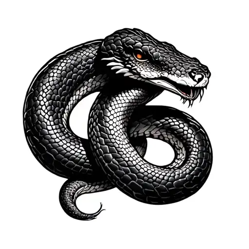 Japanese Snake And Style On The Arm