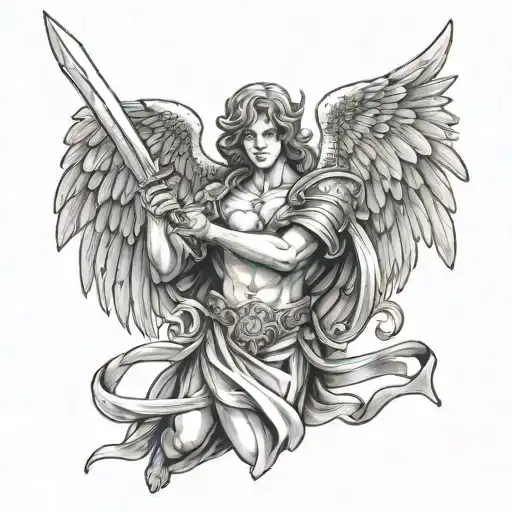 Angel Holding A Sword
