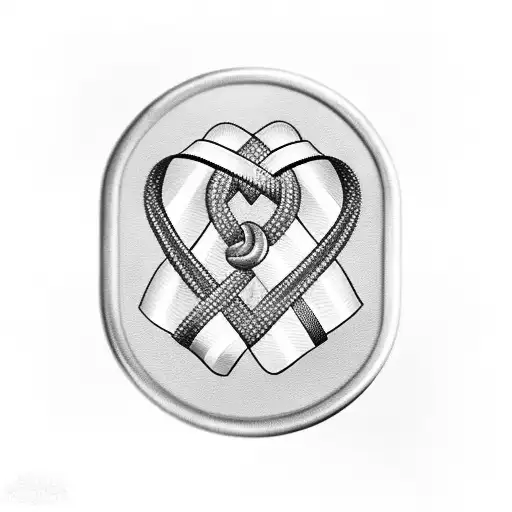 A Ribbon Intertwined With A Military Dog Tag