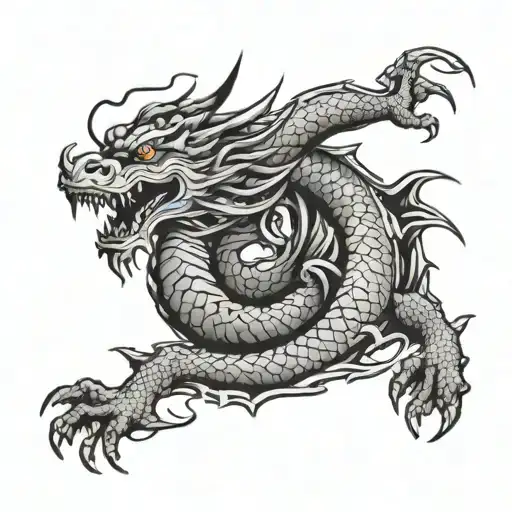 Japanese Dragon With Message Written