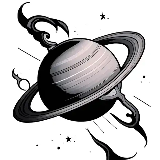 Saturn With Aquarius Symbols