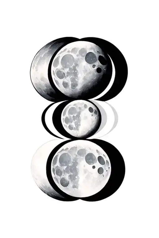 Vertical Symmetrical Moon Phases Vertically