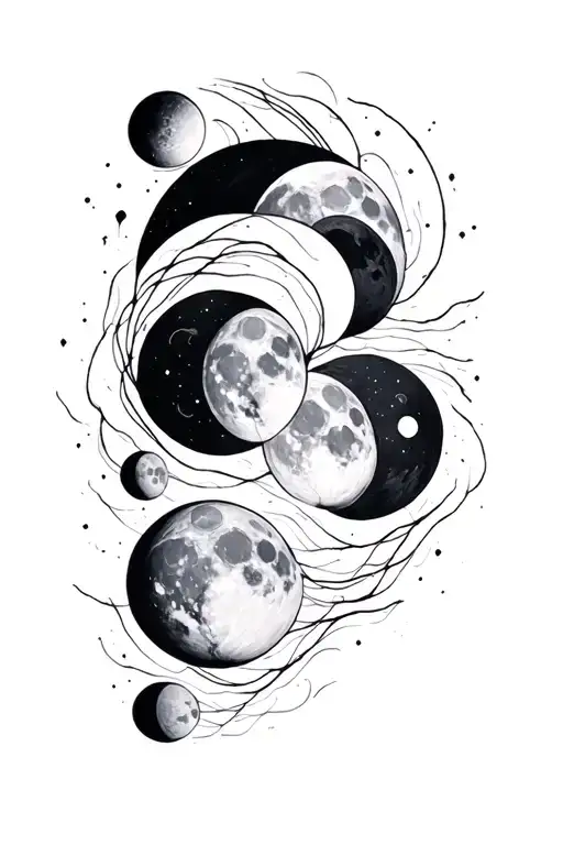 Vertical Line Of Moon Phases