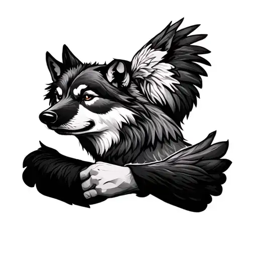 Gallo And Wolf In Arm Fold