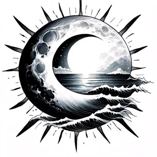 The Sun The Moon And The Ocean Waves