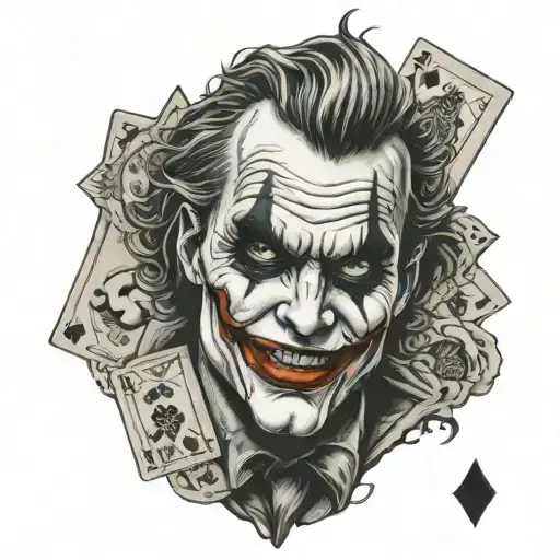 Portrait Of The Joker With Each Of Your 4 Kids Represented As A Different Playing Card