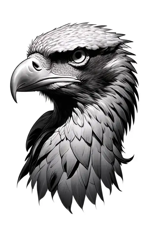 Face And Eagle Microrealism With Background