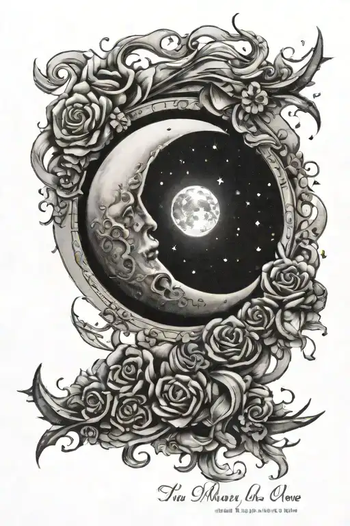 The Moon With The Phrase 'The Moon Taught Me There Is Beauty In Darkness Too'