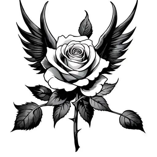 A Rose With Thunder And Lucifer Callendo Del Cielo