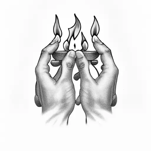 A Pair Of Hands Holding A Burning Candle With The Word 'Rekindle'