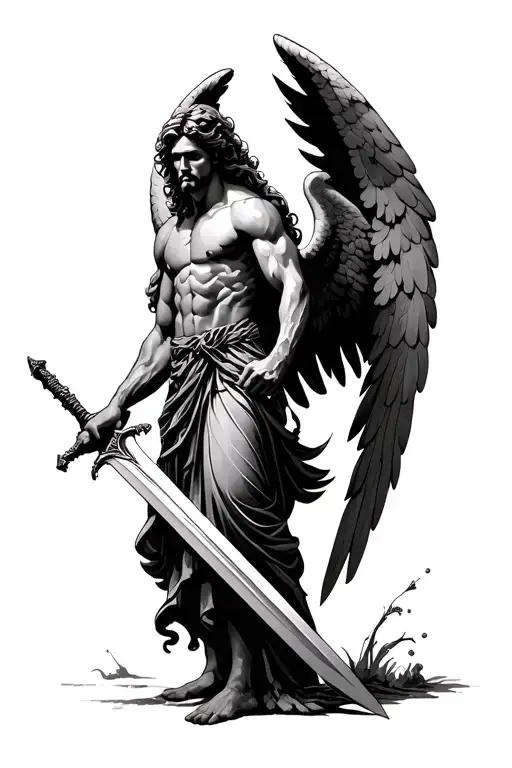Arch Angel Michael Holding Sword