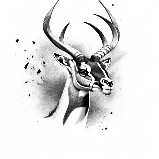 Fierce Muscular Springbok Rugby With Skull As Head