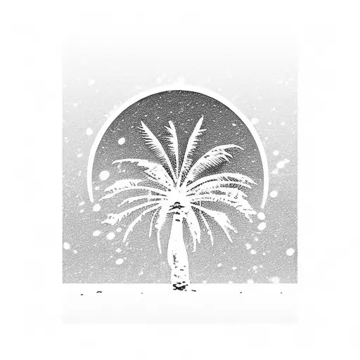 Palm Tree In Snow